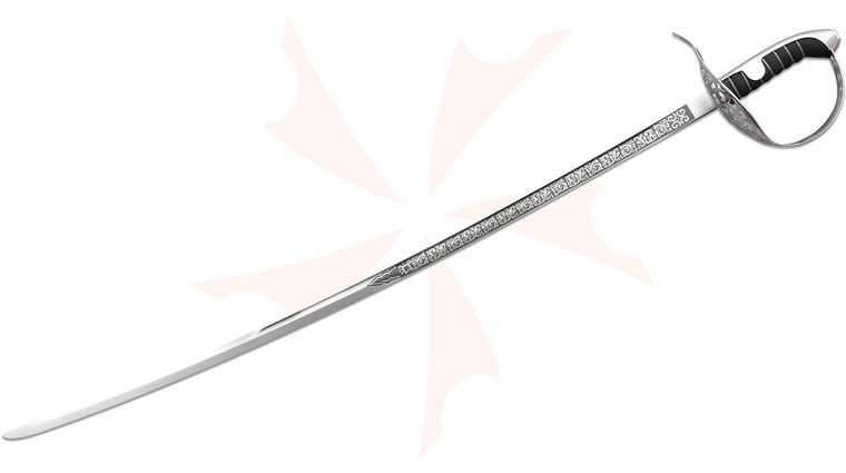 Cold Steel 88SN Italian Dueling Saber 32 inch 1055 High Carbon Blade, Nickel Silver Guard, Black Leather Scabbard