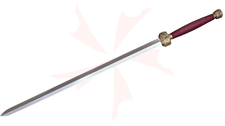 Cold Steel 88THG Two-Handed Gim Sword 35 inch Carbon Steel Blade, Hardwood Handle and Scabbard