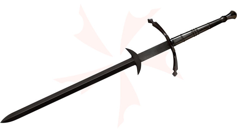 Cold Steel 88WGSM Man at Arms Two Handed Great Sword 40 inch Blued Carbon Blade, Leather Handle