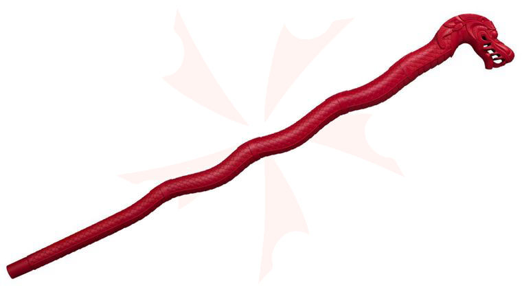 Cold Steel 91PDRRZ Lucky Dragon Walking Stick 39 inch Overall, Red