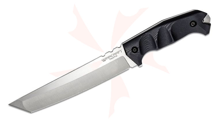 Cold Steel 13UL Large Warcraft Tanto Fixed 7.5 inch San Mai III Satin Blade, Black G10 Handles, Secure-Ex Sheath