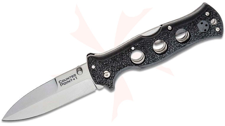 Cold Steel 10AB Counter Point 1 Folding Knife 4 inch Japanese AUS-10A Satin Blade, Griv-Ex Handles