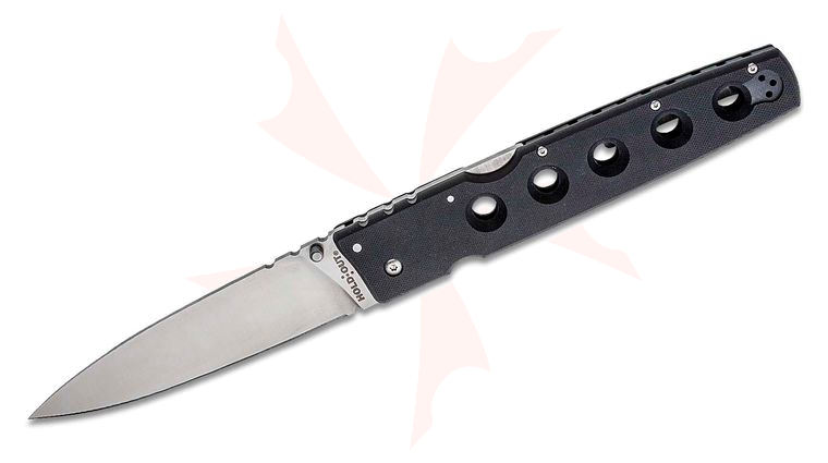 Cold Steel 11G6 Hold Out Folding Knife 6 inch CPM-S35VN Satin Plain Blade, Black G10 Handles