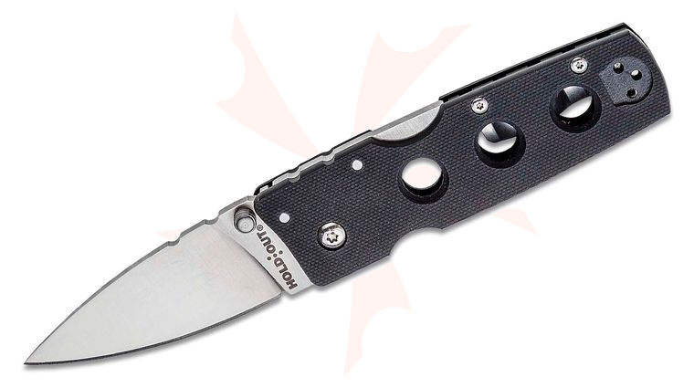 Cold Steel 11G3 Hold Out Folding Knife 3 inch CPM-S35VN Satin Plain Blade, Black G10 Handles