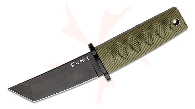 Cold Steel 17DA-ODBK Kyoto I Boot Knife Fixed 3.25 inch Black Tanto Point Blade, OD Green Kray-Ex Handle, Secure-Ex Sheath