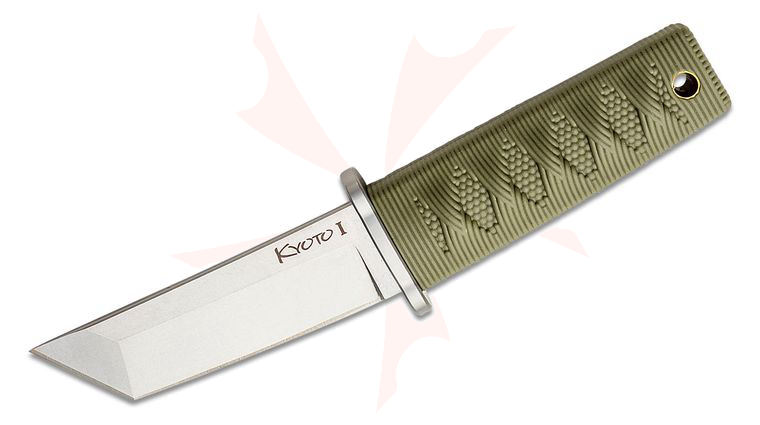 Cold Steel 17DA-ODSW Kyoto I Boot Knife Fixed 3.25 inch Stonewashed Tanto Point Blade, OD Green Kray-Ex Handle, Secure-Ex Sheath