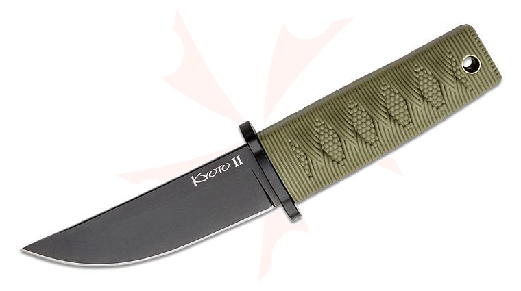 Cold Steel 17DB-ODBK Kyoto II Boot Knife Fixed 3.50 inch Black Reinforced Point Blade, OD Green Kray-Ex Handle, Secure-Ex Sheath