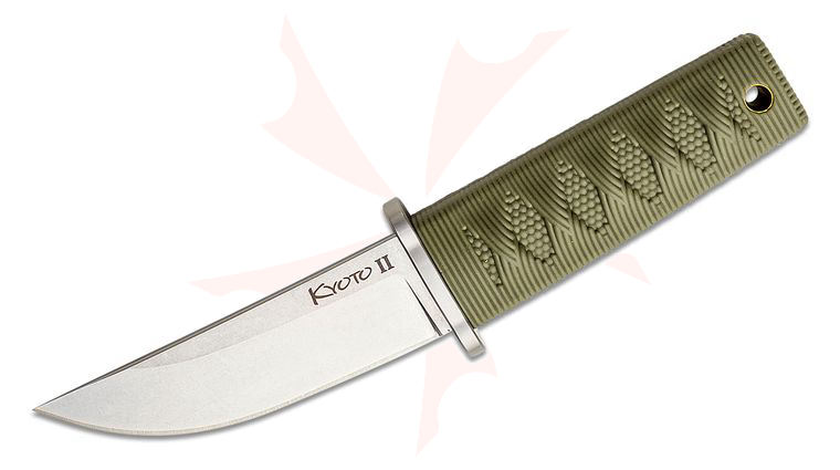 Cold Steel 17DB-ODSW Kyoto II Boot Knife Fixed 3.50 inch Stonewashed Reinforced Point Blade, OD Green Kray-Ex Handle, Secure-Ex Sheath