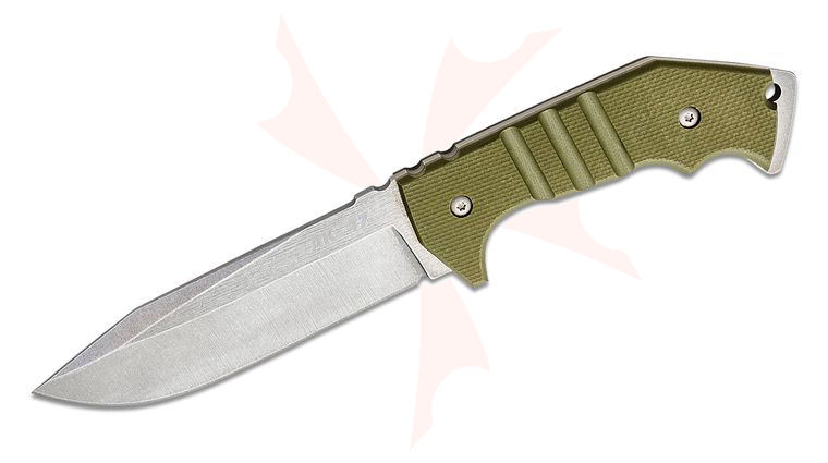 Cold Steel 14AKA AK-47 Field Knife Fixed 5.5 inch CPM-3V Stonewashed Blade, OD Green G10 Handles, Secure-Ex Sheath