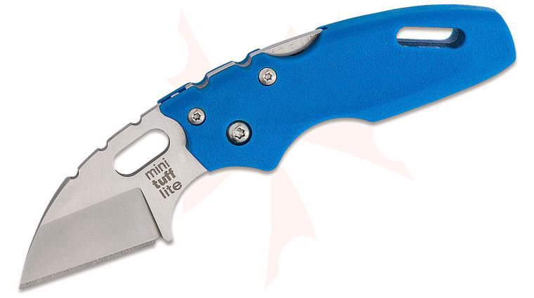 Cold Steel 20MTB Mini Tuff Lite Folding Knife 2 inch Wharncliffe Blade, Blue Griv-Ex Handles