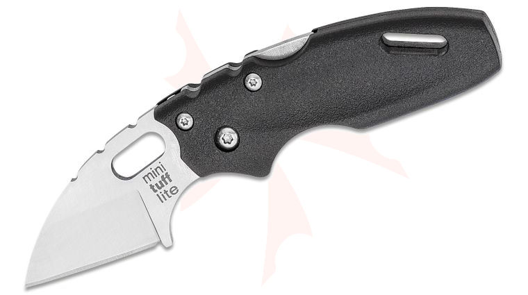 Cold Steel 20MT Mini Tuff Lite Folding Knife 2 inch 4116 German Steel Wharncliffe Blade, Black Griv-Ex Handles