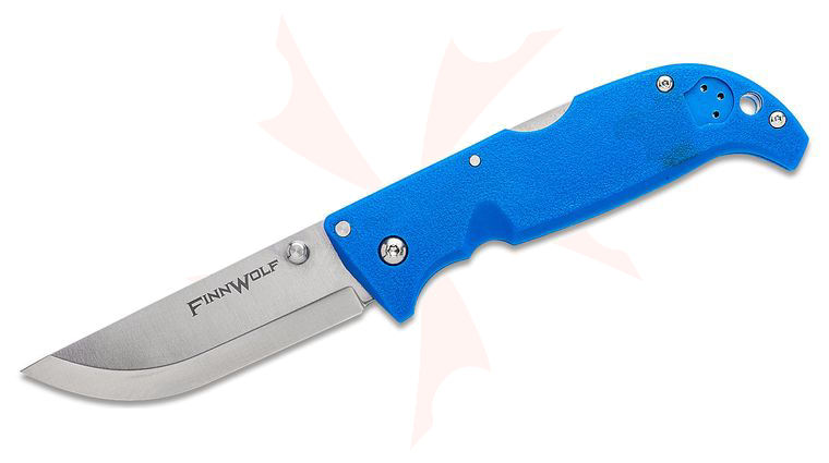 Cold Steel 20NPG Finn Wolf Folding Knife 3.5 inch Blade, Blue Griv-Ex Handles