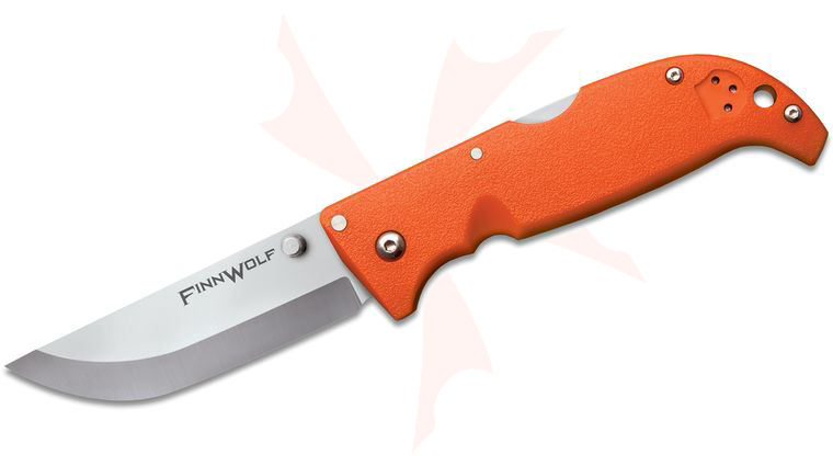 Cold Steel 20NPJ Finn Wolf Folding Knife 3.5 inch Blade, Blaze Orange Griv-Ex Handles