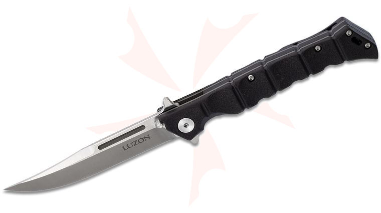 Cold Steel 20NQL Medium Luzon Flipper Knife 4 inch Plain Blade, Black GFN Handles - Leaf-Spring Lock