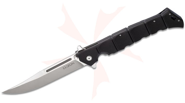 Cold Steel 20NQX Large Luzon Flipper Knife 6 inch Plain Blade, Black GFN Handles - Leaf-Spring Lock