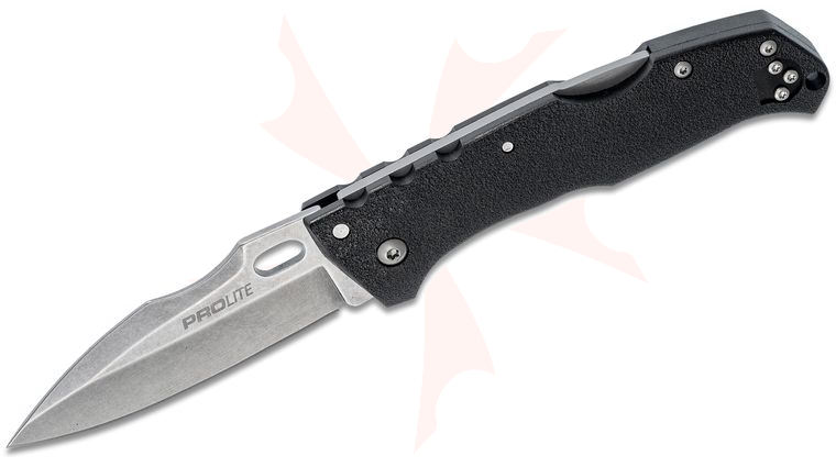 Cold Steel 20NU Pro-Lite Sport Folding Knife 3.5 inch Drop Point Blade, Black GRN Handles