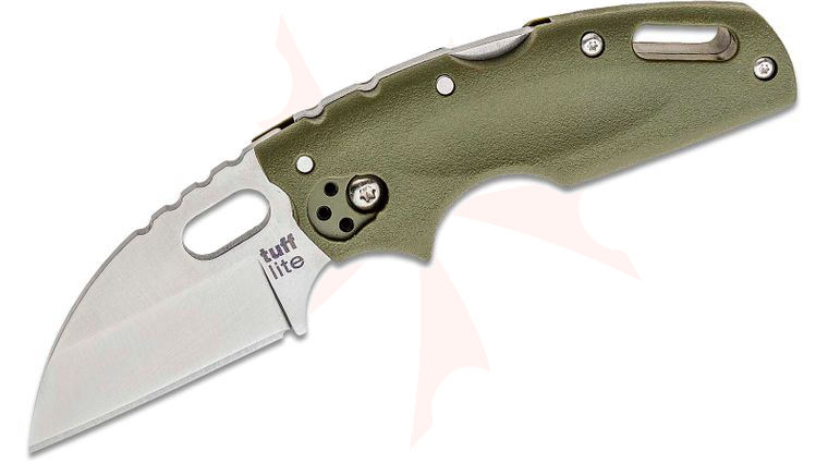 Cold Steel 20LTG Tuff Lite Folding Knife 2.5 inch Plain Blade, OD Green Griv-Ex Handles