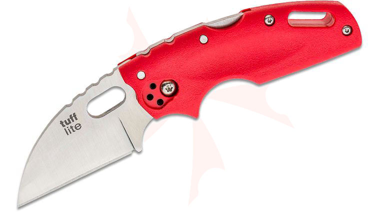 Cold Steel 20LTR Tuff Lite Folding Knife 2.5 inch Plain Blade, Red Griv-Ex Handles