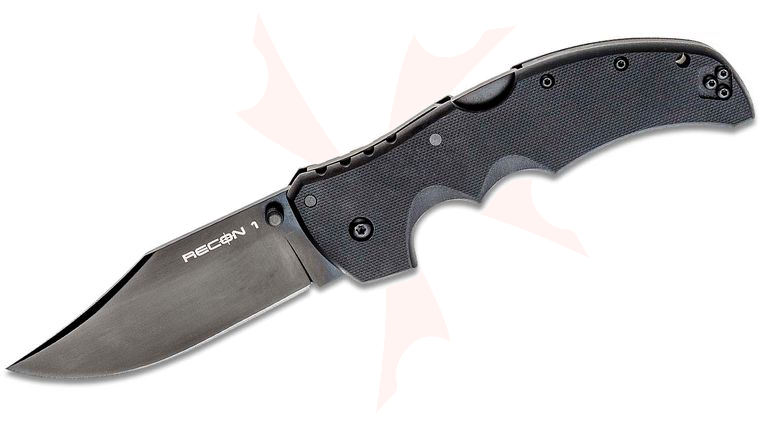 Cold Steel 27BC Recon 1 Clip Point Folding Knife 4 inch S35VN Black DLC Plain Blade, Black G10 Handles