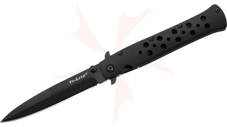Cold Steel 26AGST Limited Edition Ti-Lite Folding Knife 4 inch CTS-XHP Black DLC Plain Blade, G10 Handles