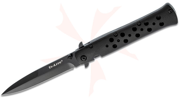 Cold Steel 26C4 Ti-Lite Flipper Knife 4 inch S35VN Plain Blade, Black G10 Handles