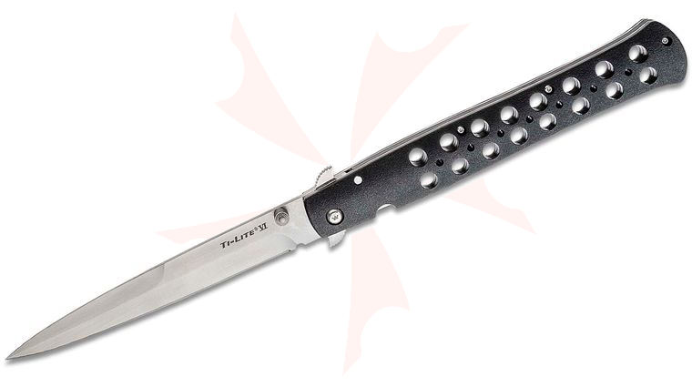 Cold Steel 26SXP Ti-Lite Flipper Knife 6 inch Plain Satin Blade, Zy-Ex Handles