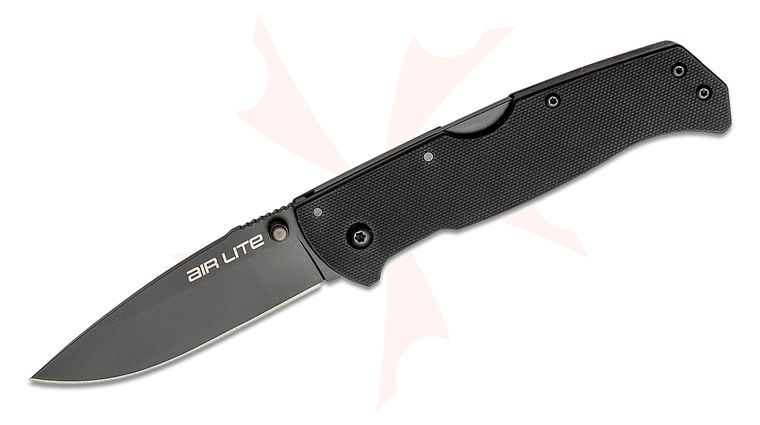 Cold Steel 26WD-BKBK Air Lite Folding Knife 3.43 inch AUS-10A Black Drop Point Blade, Black G10 Handles
