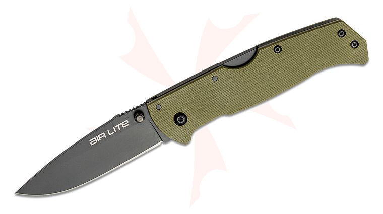 Cold Steel 26WD-ODBK Air Lite Folding Knife 3.43 inch AUS-10A Black Drop Point Blade, OD Green G10 Handles