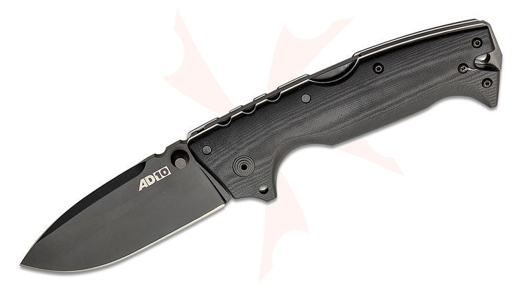 Cold Steel 28DD-BKBK Demko AD-10 Folding Knife 3.5 inch S35VN Black Drop Point Blade, Contoured Black G10 Handles