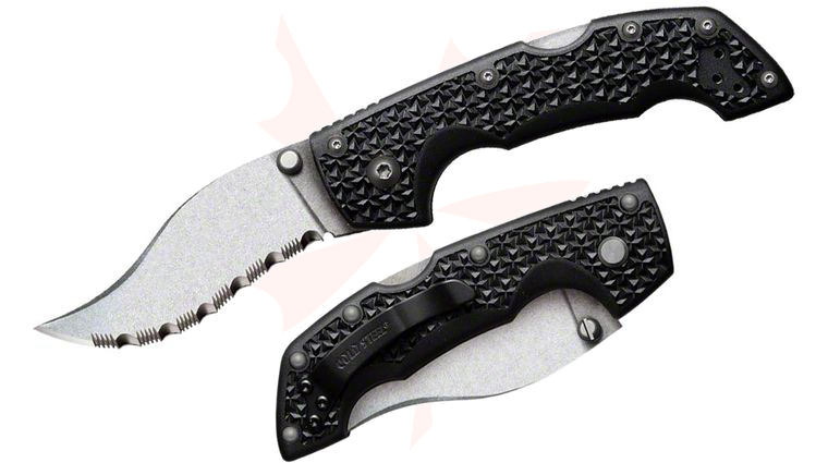 Cold Steel 29TMVS Medium Vaquero Voyager 3 inch Stonewash Serrated Blade, Grivory Handles