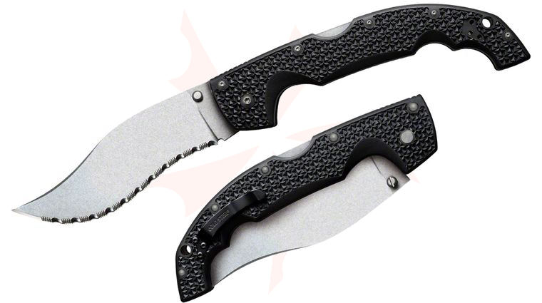 Cold Steel 29TXVS Ex. Large Voyager Vaquero 5-1/2 inch Stonewash Serrated Blade, Grivory Handles