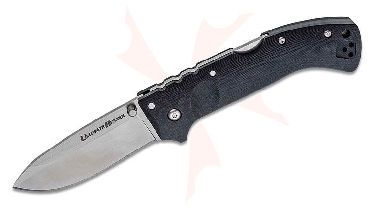Cold Steel 30U Ultimate Hunter Folding Knife 3.5 inch S35VN Satin Blade, Black G10 Handles