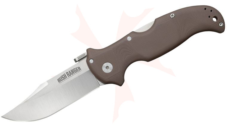 Cold Steel 31A Bush Ranger Folding Knife 3.5 inch S35VN Plain Blade, Brown G10 Handles