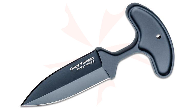 Cold Steel 36MJ Drop Forged Push Dagger Knife 4 inch Gray Teflon 52100 Carbon Double Edge, Secure-Ex Sheath
