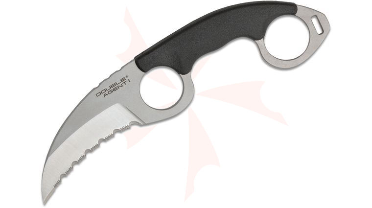 Cold Steel 39FKS Double Agent I Karambit 3 inch Serrated Blade, Grivory Grip