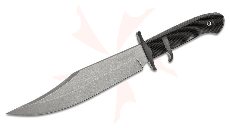 Cold Steel 39LSWBA Marauder Fixed Blade Knife 9 inch Stonewashed Bowie Plain Blade, Kray-Ex Handles, Secure-Ex Sheath