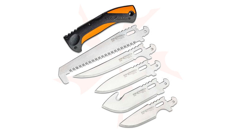 Cold Steel Click-N-Cut MAX Hunting Kit Fixed Blade Knife, 5 Interchangeable Blades, Carrying Case Included