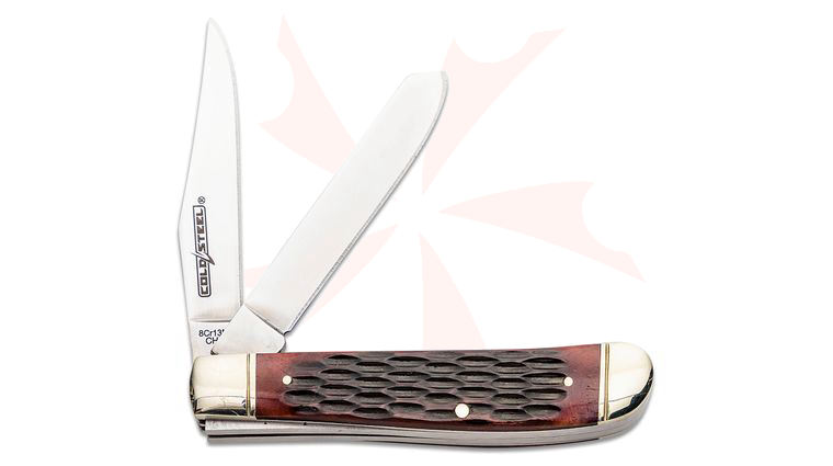 Cold Steel Mini Trapper Folding Knife, Jigged Bone Handles, 3.5 inch Closed