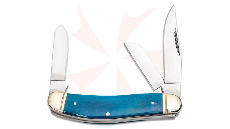 Cold Steel Gentlemen's Stockman Folding Knife, Blue Bone Handles, 3.75 inch Closed