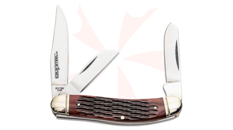 Cold Steel Gentlemen's Stockman Folding Knife, Jigged Bone Handles, 3.75 inch Closed