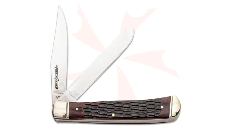 Cold Steel Trapper Folding Knife, Jigged Bone Handles, 4.125 inch Closed