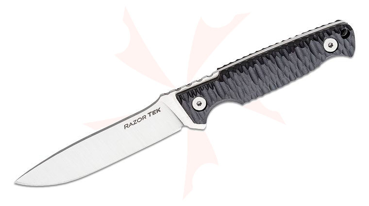 Cold Steel Razor Tek Fixed Blade Knife 4 inch 4116 Satin Clip Point, Black GFN Handles, Secure-Ex Sheath 