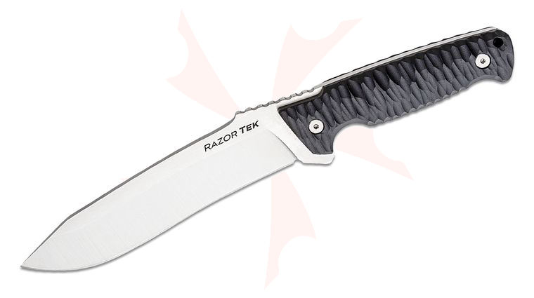 Cold Steel Razor Tek Fixed Blade Knife 6.5 inch 4116 Satin Recurve, Black GFN Handles, Secure-Ex Sheath 
