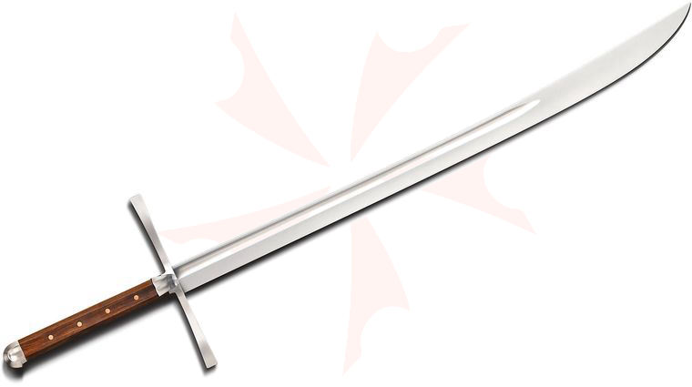 Cold Steel Kriegsmesser Sword 44.5 inch Overall, 1561 Carbon Steel Blade, Rosewood Handle