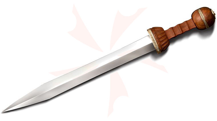 Cold Steel Roman Gladius 28 inch Overall, 1060 Carbon Steel Blade, Wood Handle, Sheath Included