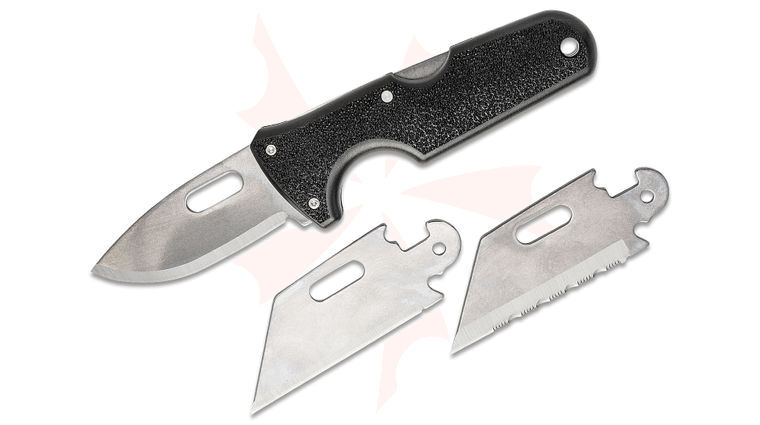 Cold Steel 40A Click-N-Cut Knife 2.5 inch Interchangeable Drop Point, Plain and Serrated Utility Blades, ABS Handle, Secure-Ex Sheath