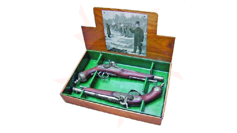 Italian Percussion Dueling Box Set Replica Non Working Pistols, Non-Firing