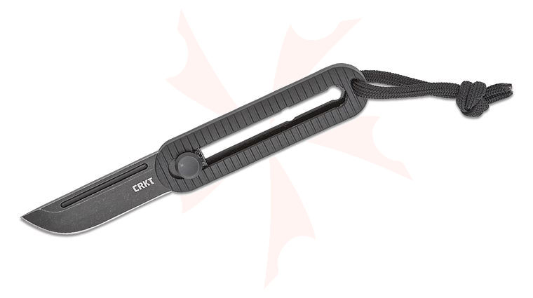 Columbia River CRKT 4800 Darriel Caston KatanaX Manual OTF Slide Lock Knife 2.01 inch D2 Black Stonewashed Blade, Black Grivory Handles