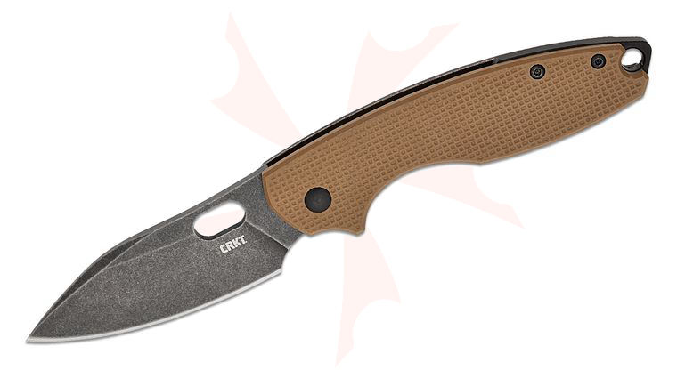 Columbia River CRKT 5317B Jesper Voxnaes Pilar III Folding Knife 2.967 inch D2 Black Stonewashed Plain Blade, Brown G10 and Stainless Steel Handles
