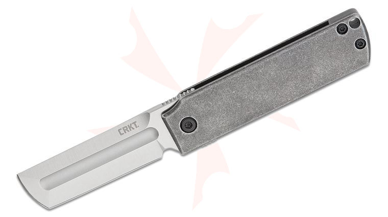 Columbia River CRKT 5915 Darriel Caston MinimalX Frame Lock Flipper Knife 2.19 inch Sandvik 12C27 Satin Modified Tanto Blade, Dark Stonewashed Steel Handles
